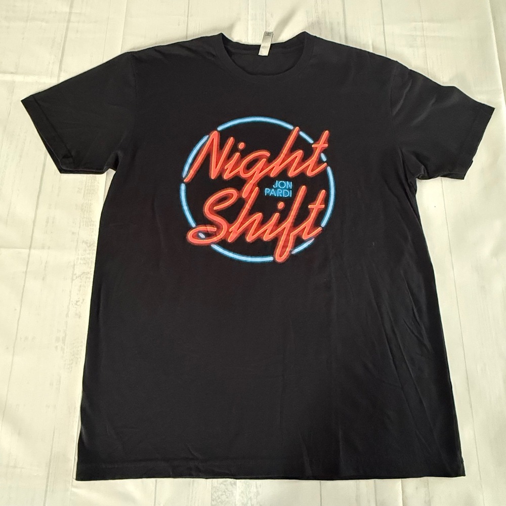 Jon Pardi Night Shift Concert Graphic T-Shirt Mens L Black Next Level Apparel